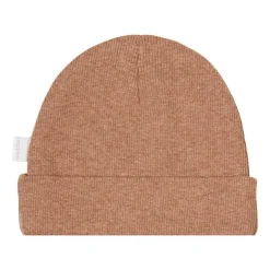 Baby-Beanie "Ripp" orangebraun melange 0M-3M