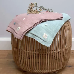 Babydecke Strick "Dots" rosa