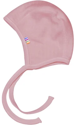 Baby-Häubchen Merinowolle altrosa 34