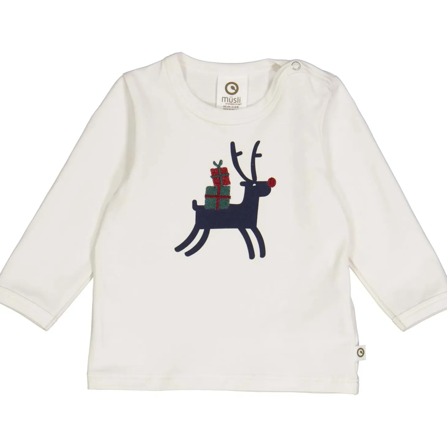Baby Langarmshirt creme "Rudolph" 74