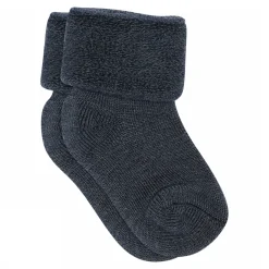 Babysocken Wolle dunkelblau meliert