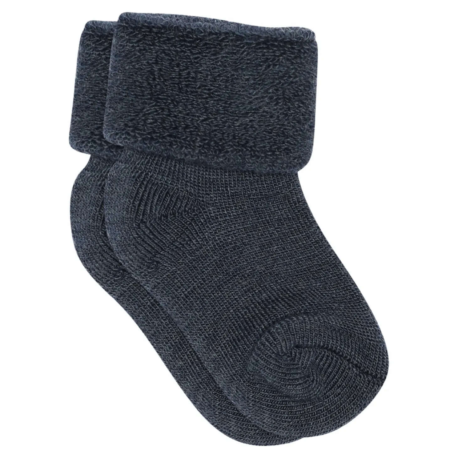 Babysocken Wolle dunkelblau meliert