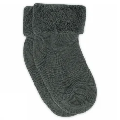 Babysocken Wolle waldgrün