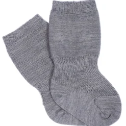 Baby Speckbein Wollsocken grau 80/86