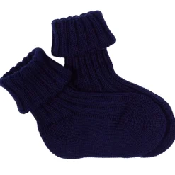 Baby Stricksocken dunkelblau 68/74