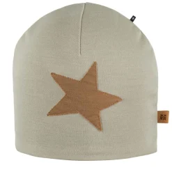 Beanie Merinowolle Stern seegras 49