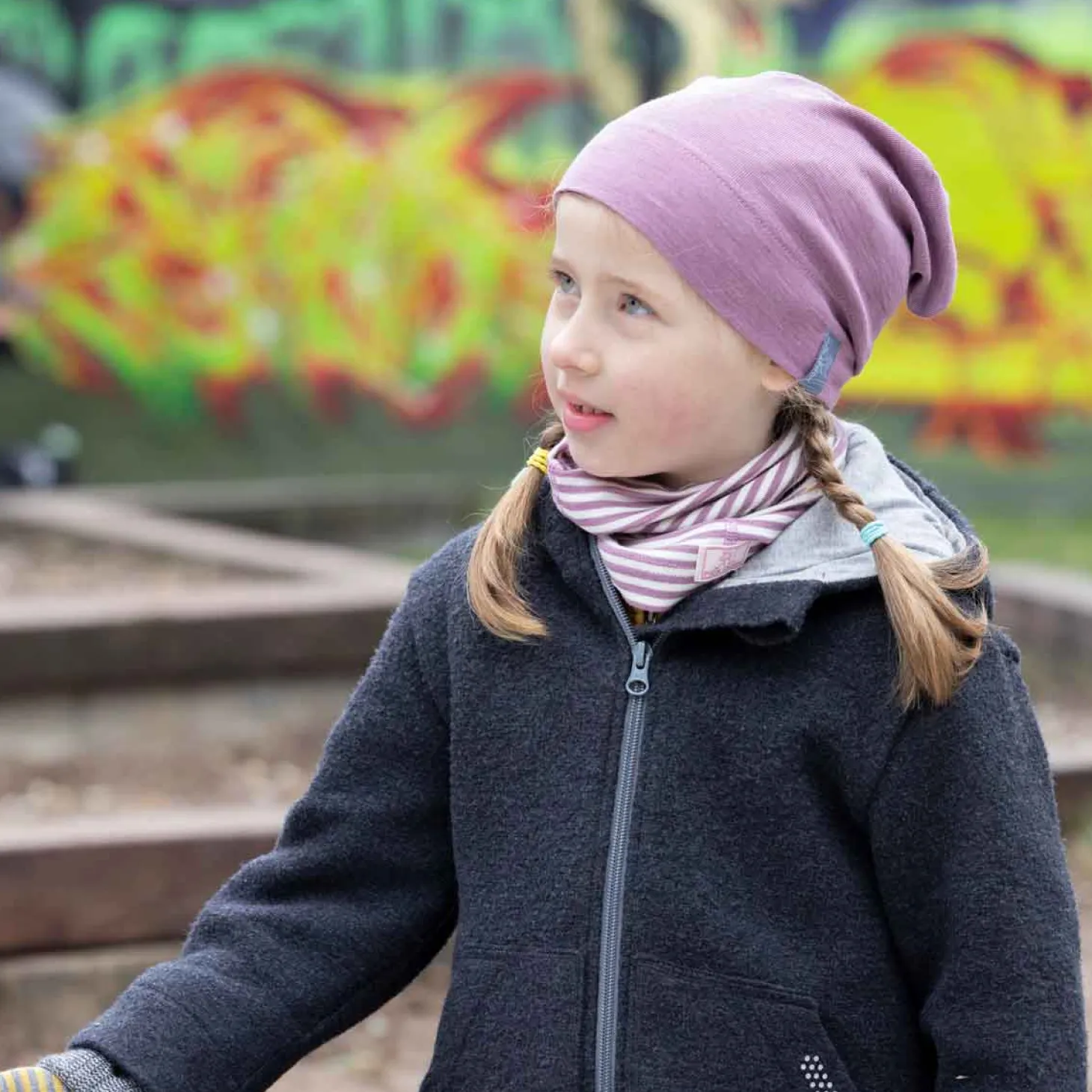 Beanie Wolle-Seide "Rap" altrosa 48