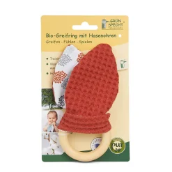 Bio-Holzgreifring mit Hasenohren terracotta