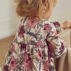 Bodykleid langarm geblümt altrosa 62