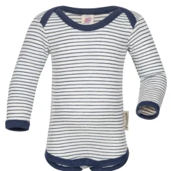 Body langarm Wolle Seide marine-natur 50/56