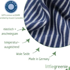 Bundhose Wolle Seide blau natur 50/56