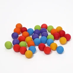 Bunte Holzmurmeln (35 Stück)