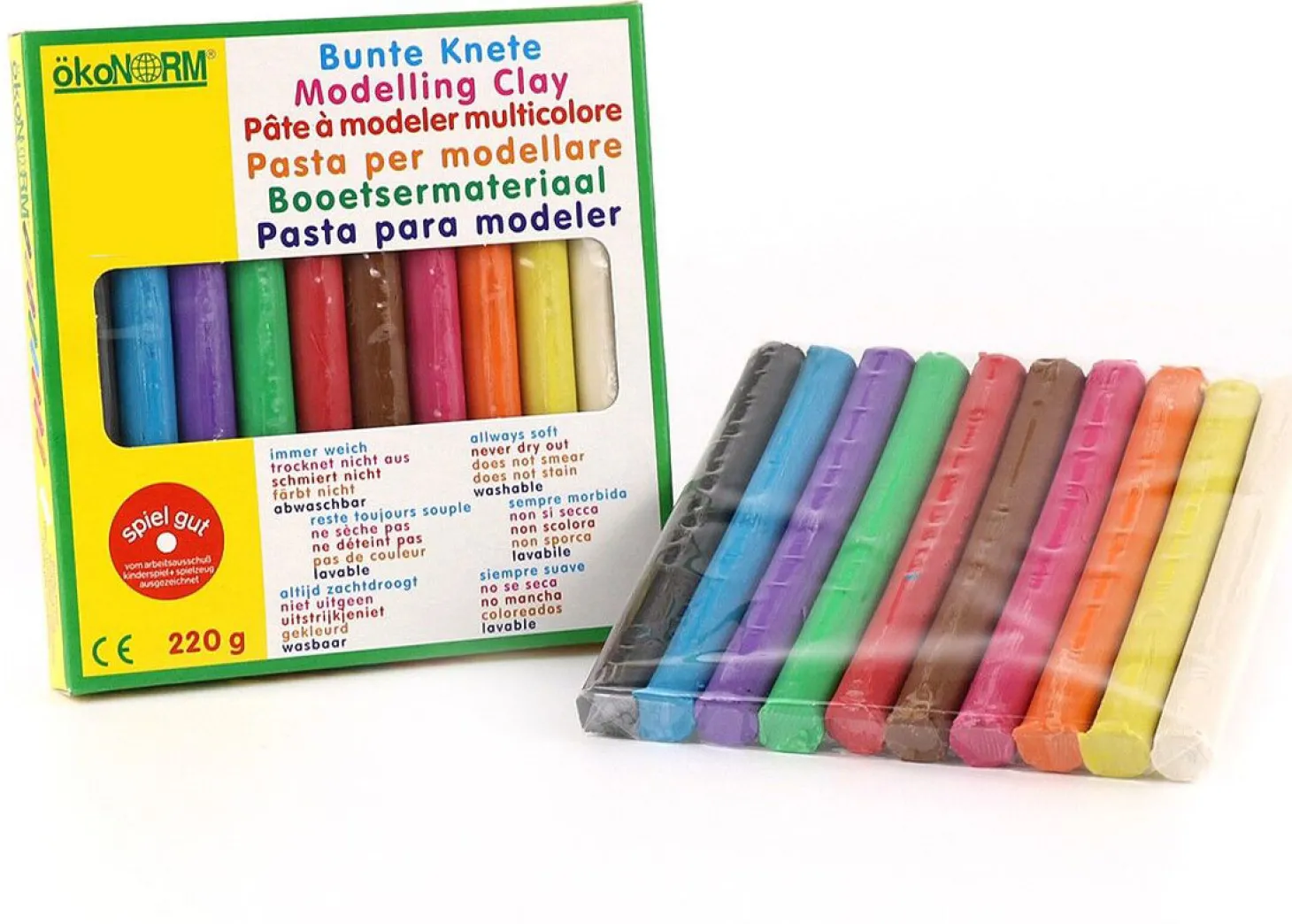 Bunte Knete 10 Farben 220g