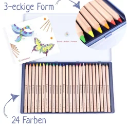 Dicke Buntstifte 3-eckig 24 Farben