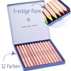 Dicke Buntstifte 3-eckig 12 Farben