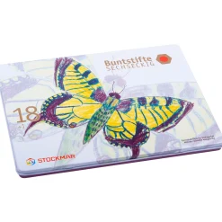 Dicke Buntstifte 6-eckig 18 Farben