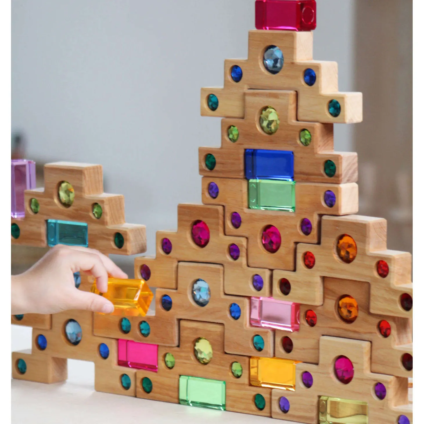 Farbtreppe mit Lichtbauquadern 32 Teile