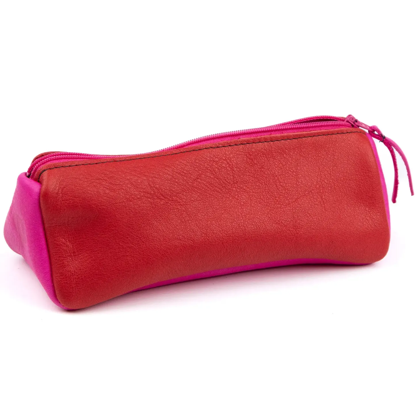 Federmäppchen Leder himbeer-pink