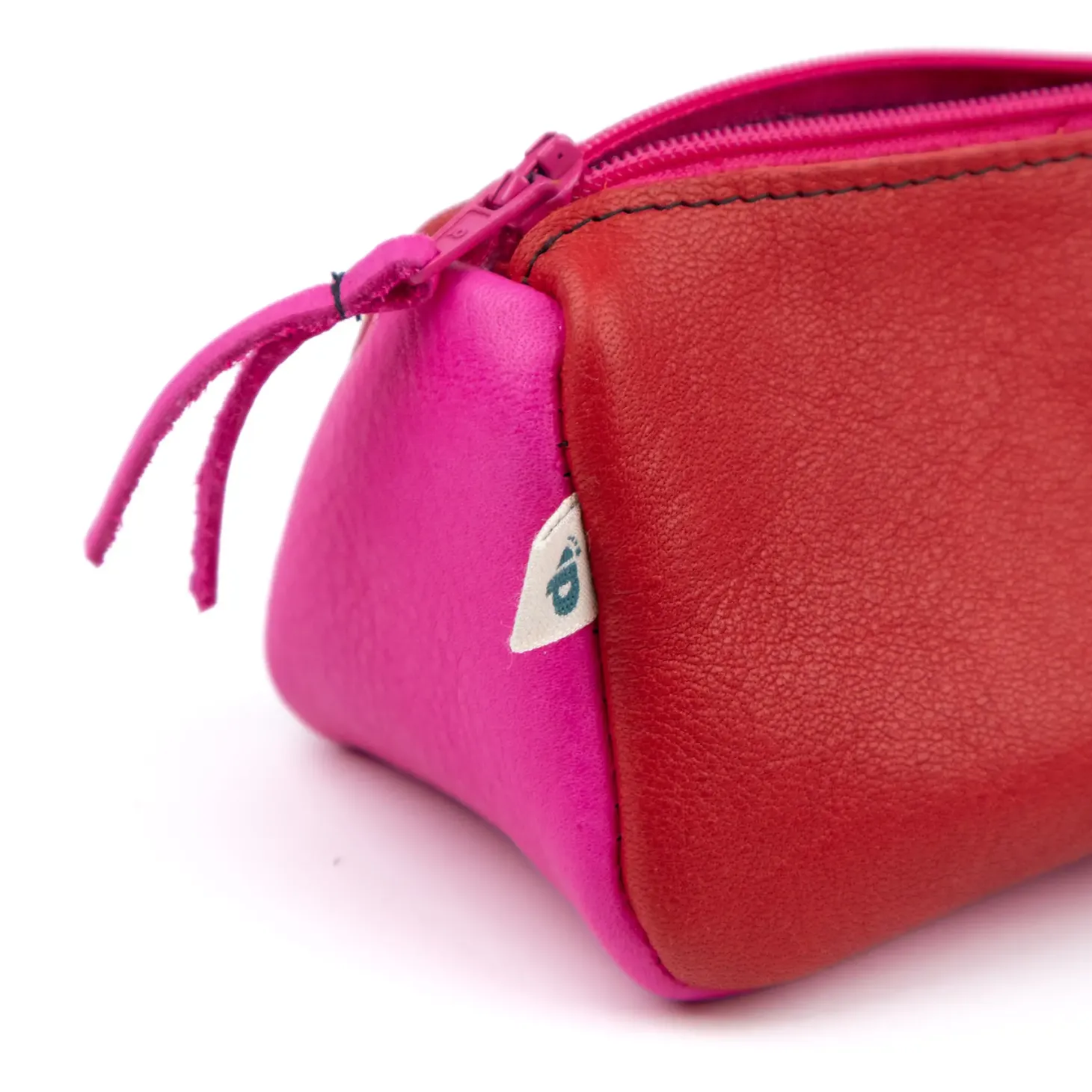 Federmäppchen Leder himbeer-pink