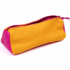 Federmäppchen Leder mango-pink