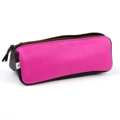 Federmäppchen Leder pink-kastanie