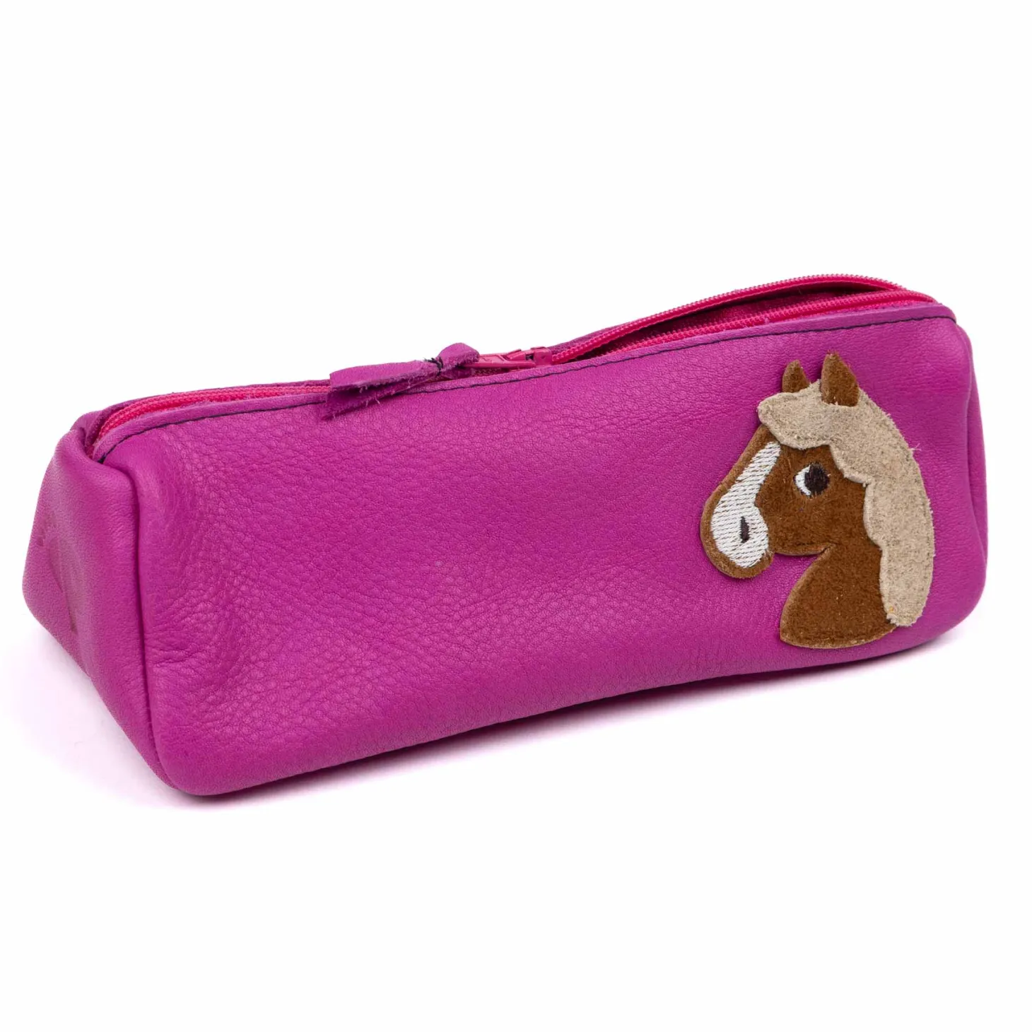 Federmäppchen Leder Pony pink