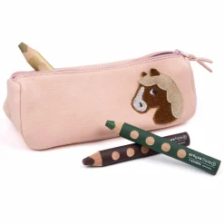 Federmäppchen Leder Pony rosa