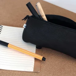 Federmäppchen Leder schwarz