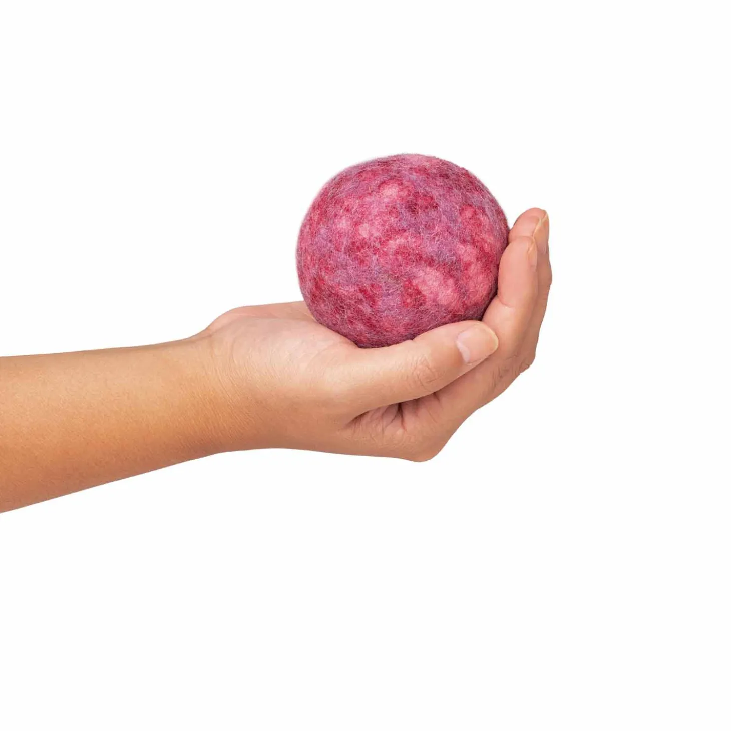 Filzball für Babys mit Rassel | rosa