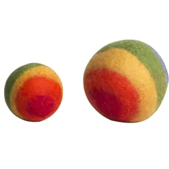 Filzbälle Regenbogen 2er Set