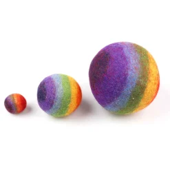 Filzbälle Regenbogen klein 4er Set