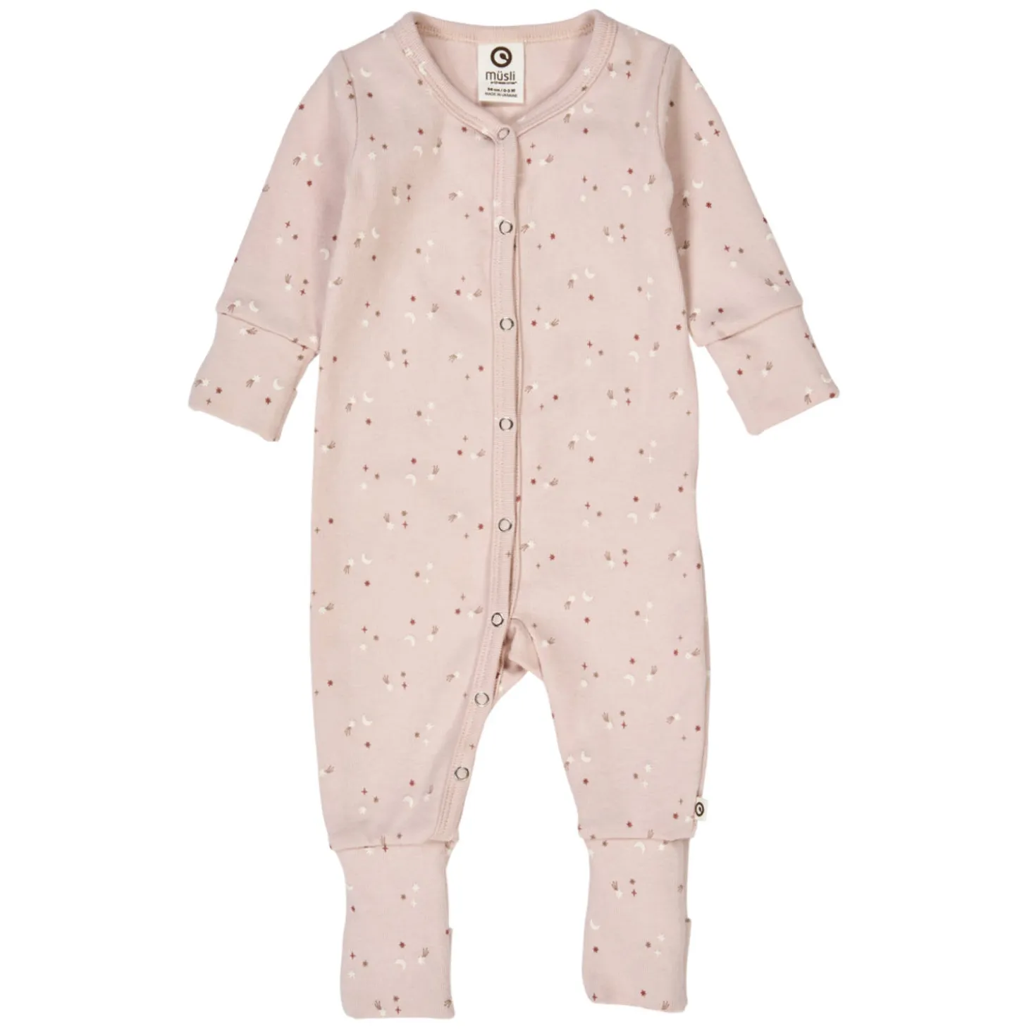 Frühchen-Strampler "Sterne" dusty rose 62