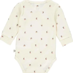 Frühchen Wickelbody "Blümchen" creme 62