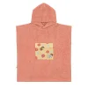 Frottee-Poncho Kinder coral