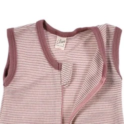 Ganzjahresschlafsack Wolle Seide mauve Ringel 70 cm