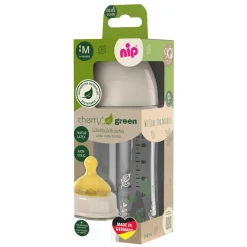 Glas-Babyflasche Weithals 240ml - beige