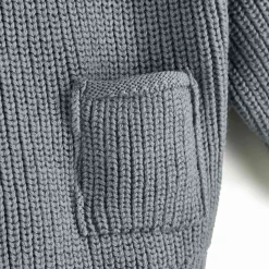 Grobstrick-Pullover rauchblau 86/92