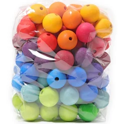 Große Holzperlen Regenbogen (96 Stück)