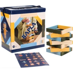 Holzplättchen 120er Box hellblau-gelb-grün