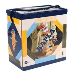 Holzplättchen 120er Box hellblau-gelb-grün