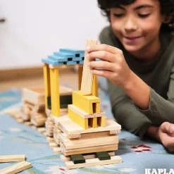 Holzplättchen 120er Box hellblau-gelb-grün