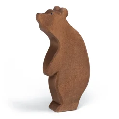 Holztier Bär stehend Kopf hoch