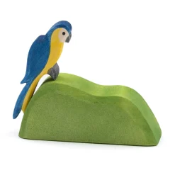 Holztier Papagei blau