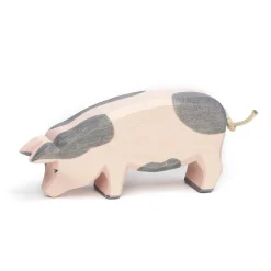 Holztier Schwein gefleckt