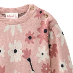 Jacquard-Pullover "Blumen" altrosa 74/80
