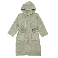 Kinder Bademantel grünbeige 116/122