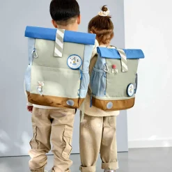 Kinderrucksack Rolltop 11L grün/blau