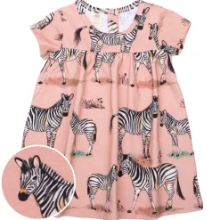 Kleid & Leggings Set Zebra lachsrosa 80