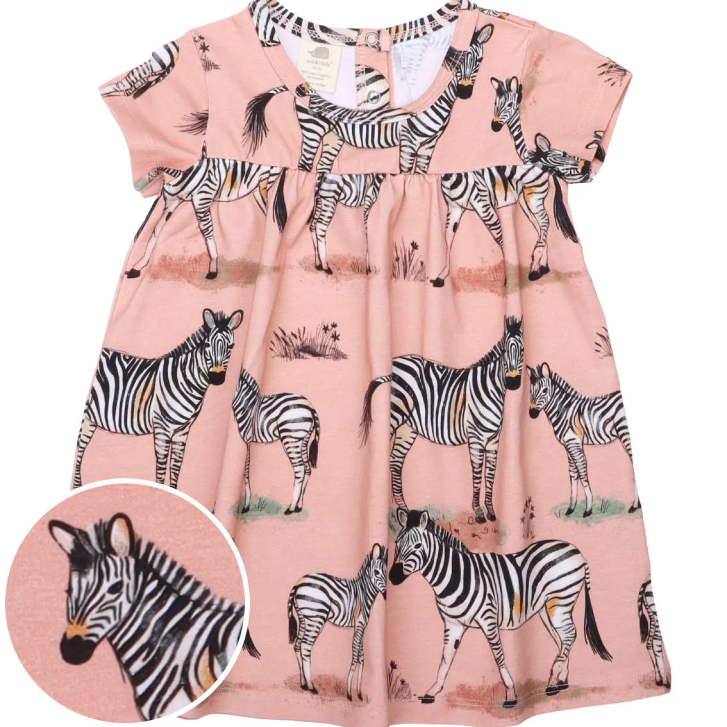 Kleid & Leggings Set Zebra lachsrosa 80