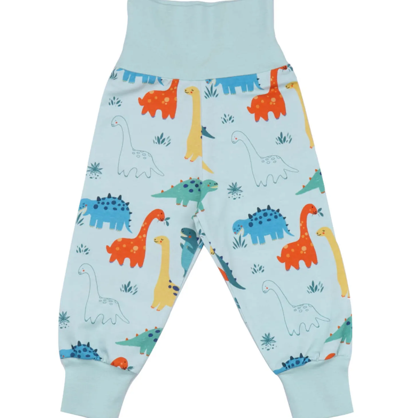 Krabbelhose "Dinosaurier" hellblau 50/56